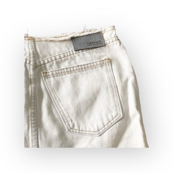 new LF Carmar  Nolan Ripped Destroy Waistband Mini Skirt  White Denim  2 26 S - Picture 9 of 16